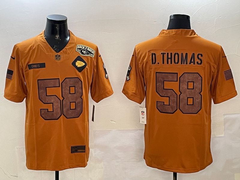 Men Kansas City Chiefs #58 Thomas Yellow 2025 Nike Salute to Service Limited NFL Jersey style 5